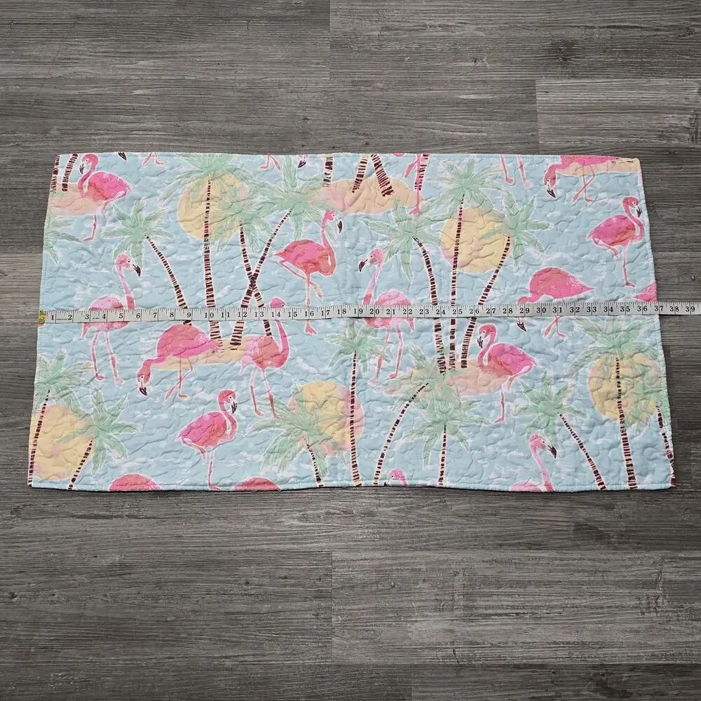 Tropical Pink Flamingo Quilted Pair of King Tie Back Pillow Cases